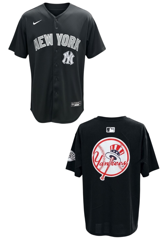 CAMISETA EQUIPO MLB YANKEES NEGRA LETRAS ATRAS
