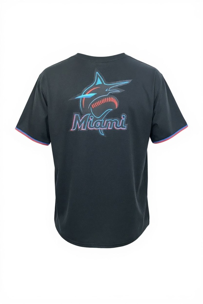 CAMISETA EQUIPO MLB MARLINS NEGRA