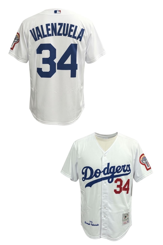 CAMISETA EQUIPO MLB DODGERS VALENZUELA NUMERO 34