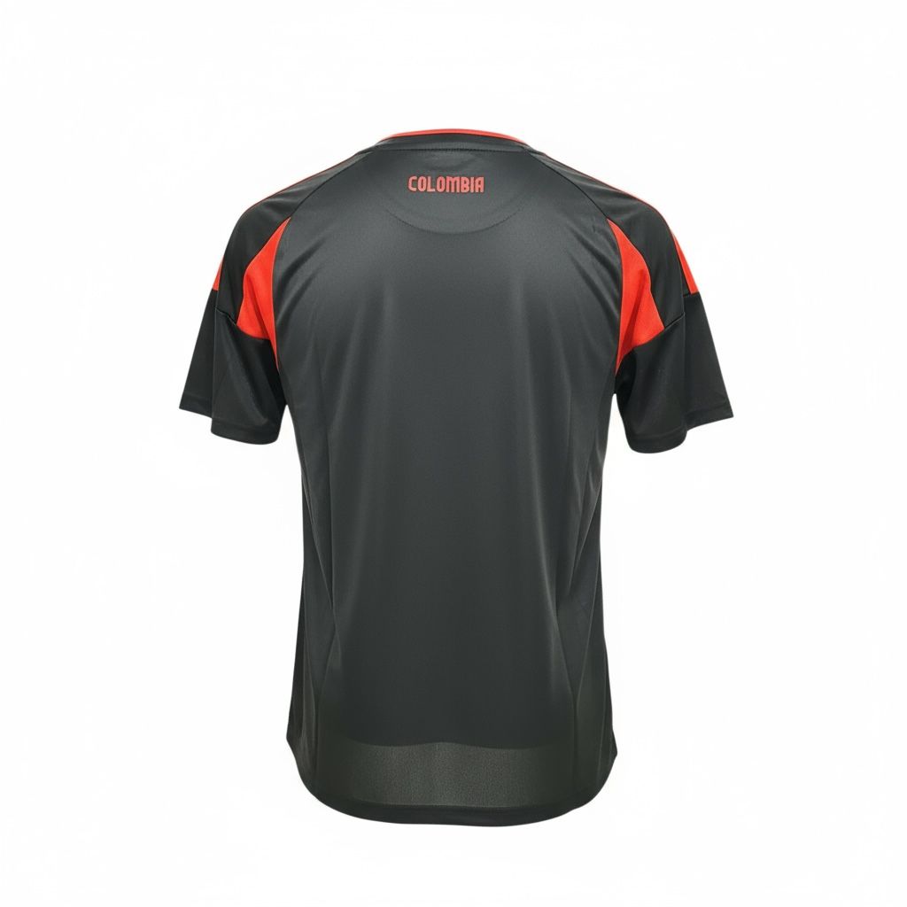 CAMISETA CUELLO REDONDO EQUIPO SOCCER COLOMBIA NEGRA HOMBRE