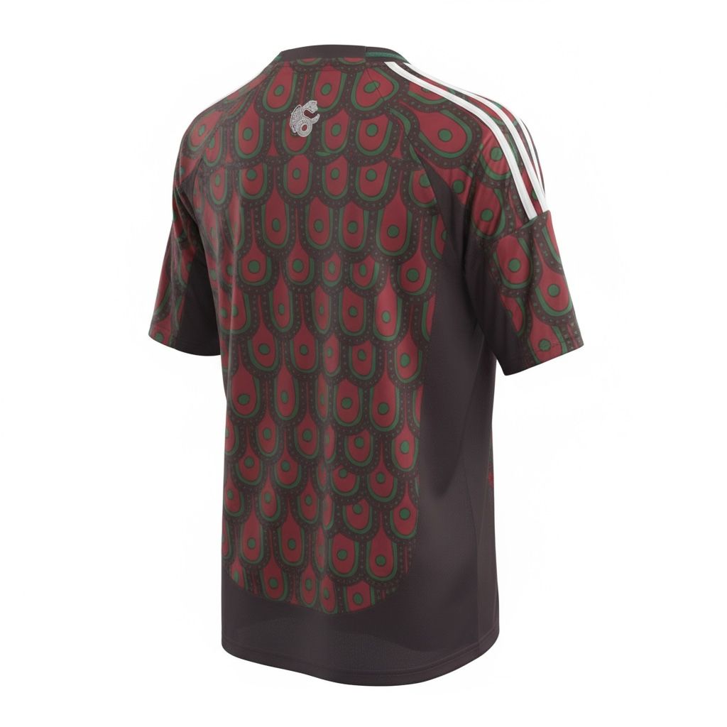 CAMISETA CUELLO REDONDO EQUIPO SOCCER MEXICO OCRE Y VERDE HOMBRE