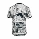 CAMISETA CUELLO REDONDO EQUIPO SOCCER JAPON BLANCA Y NEGRO VEGETA HOMBRE