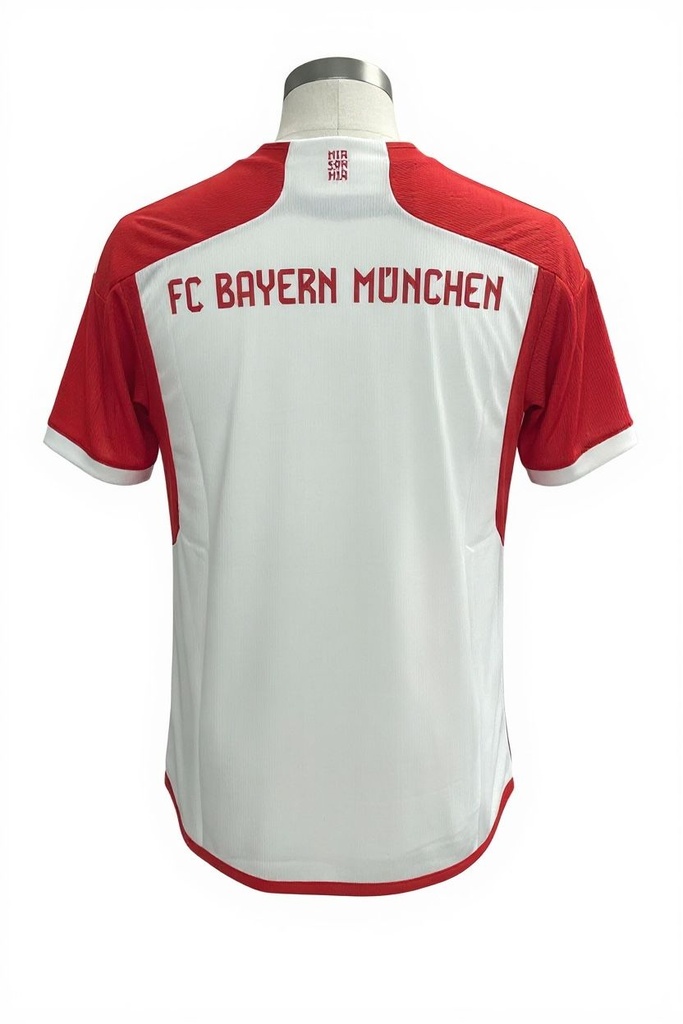 CAMISETA CUELLO REDONDO EQUIPO SOCCER FC BAYER MUNCHEN BLANCA Y ROJA HOMBRE