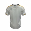 CAMISETA CUELLO V EQUIPO SOCCER REAL MADRID BLANCA RAYAS AMARILLA HOMBROS HOMBRE