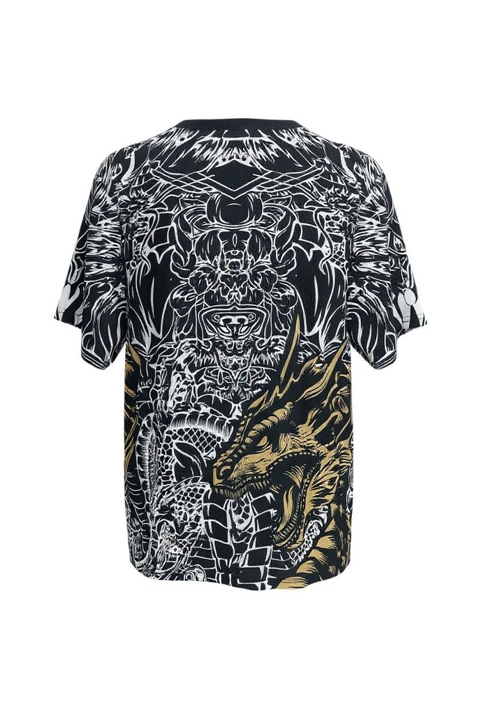 CAMISETA CUELLO V EQUIPO SOCCER REAL MADRID NEGRA Y BLANCA HOMBRE