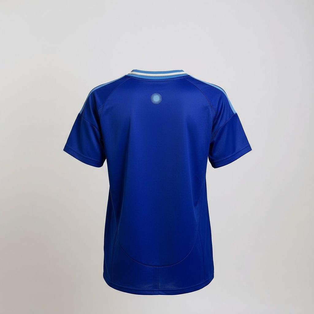 CAMISETA CUELLO V EQUIPO SOCCER ARGENTINA AZUL Y CELESTE MUJER