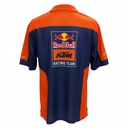 CAMISETA F1 ORACLE RED BULL RACING SPORT AZUL MARINO CON CUELLO NARANJA