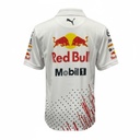 CAMISETA F1 SPORT MARCA PUMA COLOR BLANCO CON PUNTOS ROJOS ATRAS Y MOBIL