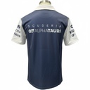 CAMISETA F1 SPORT MARCA ALPHATAURI COLOR BLANCO ARRIBA Y AZUL MARINO ABAJO CON ZIPPER