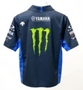 CAMISETA F1 SPORT YAMAHA COLOR NEGRO CON FRANJAS AZULES A LOS COSTADOS DE BOTONES