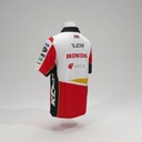 CAMISETA F1 SPORT MITAD BLANCO Y MITAD ROJO AL FRENTE LETRAS HONDA EN LOS COSTADOS