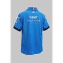 CAMISETA F1 SPORT MARCA KAPPA  CON ZIPPER COLOR CELESTE Y FRANJA NEGRA EN HOMBRO