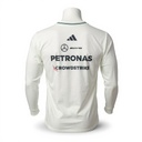 CAMISETA F1 ADIDAS CUELLO V  COLOR BLANCA MANGA LARGA  CON RAYAS VERDE Y NEGRA