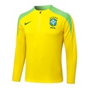 SET DEPORTIVO MANGA LARGA EQUIPO BRASIL   COLOR AMARILLA CON FRANJA VERDE MENTA
