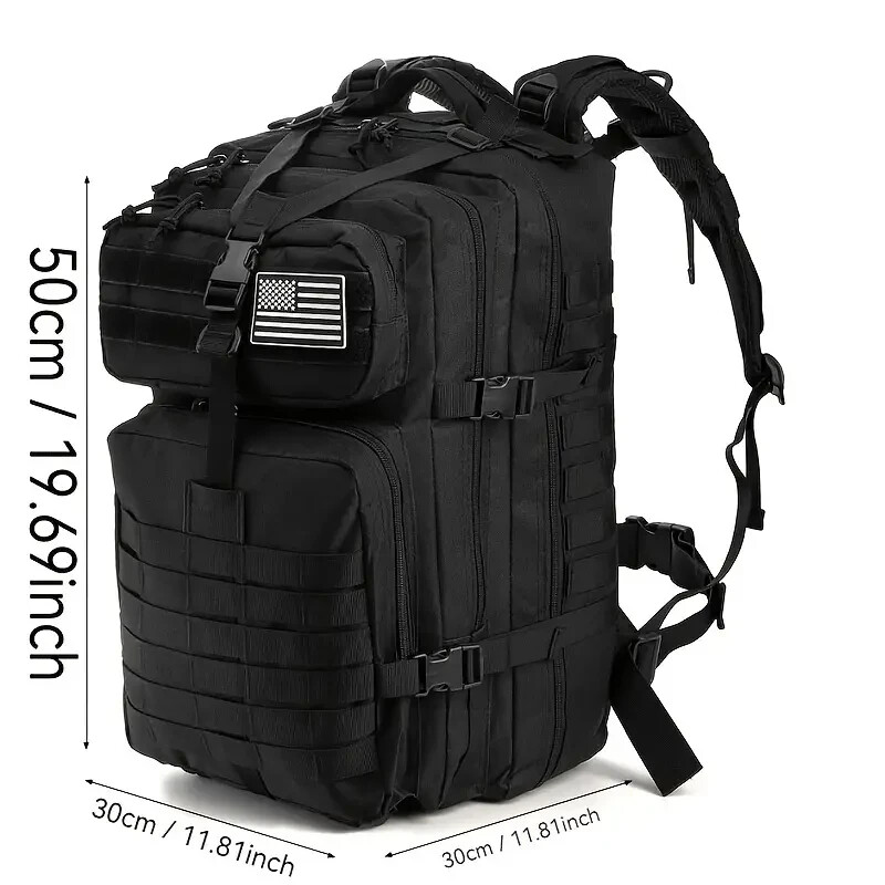 MOCHILAS TACTICAS MILITARES DE 50 LBS COLOR NEGRO