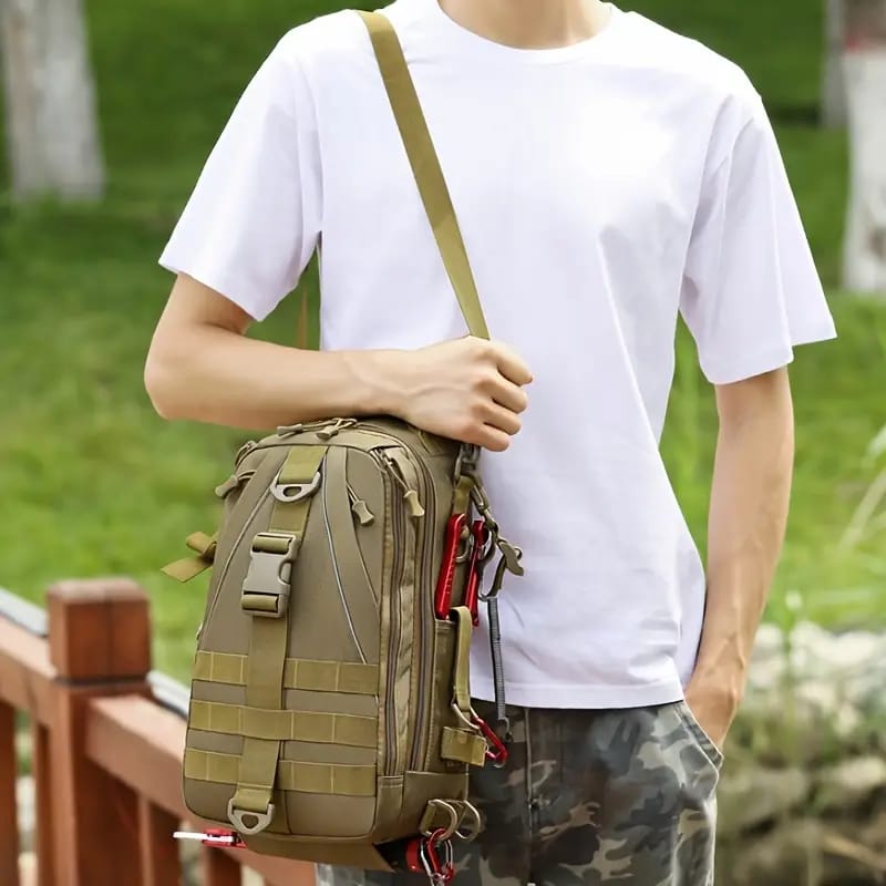 MOCHILA DE PESCA PEQUEÑA COLOR VERDE CAFE