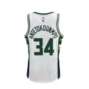 CAMISETA EQUIPO NBA BUCKS BLANCA NUMERO 34
