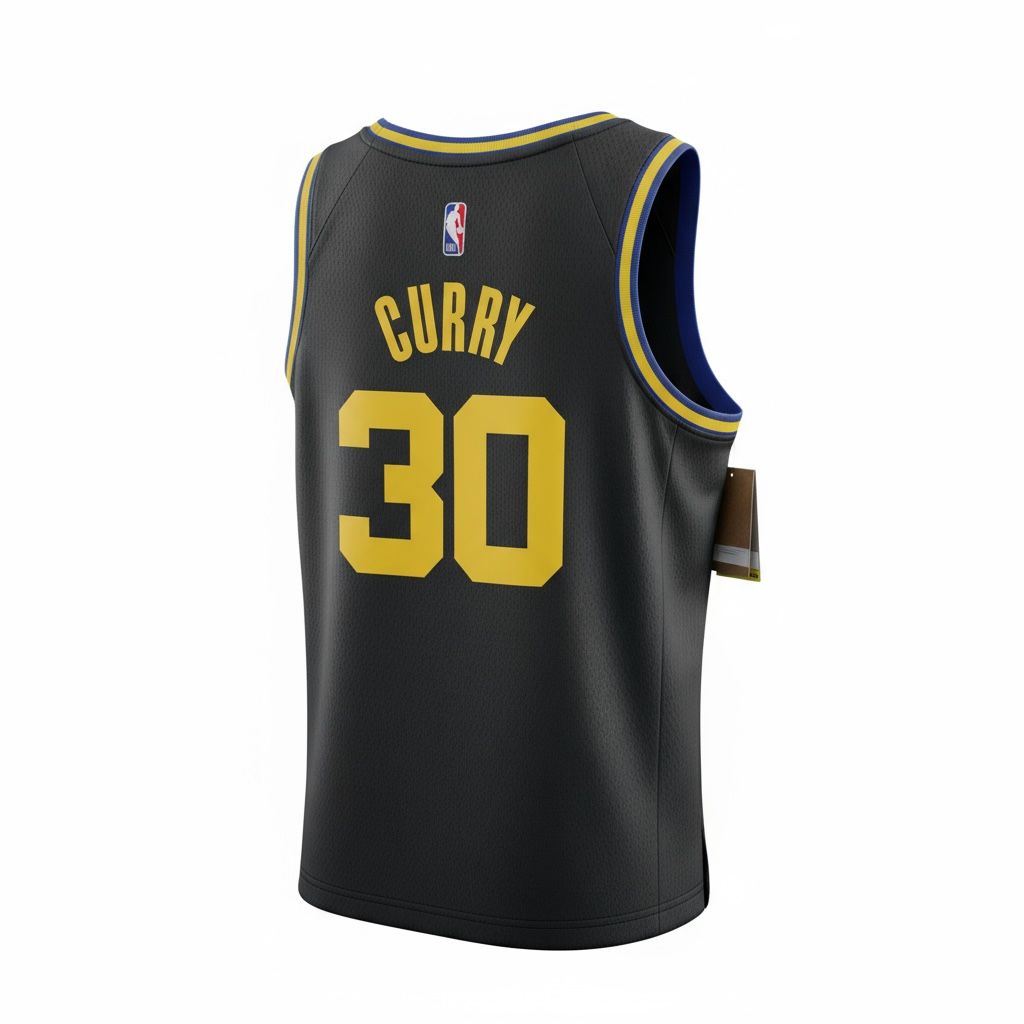 CAMISETA EQUIPO NBA WARRIORS NEGRA NUMERO 30