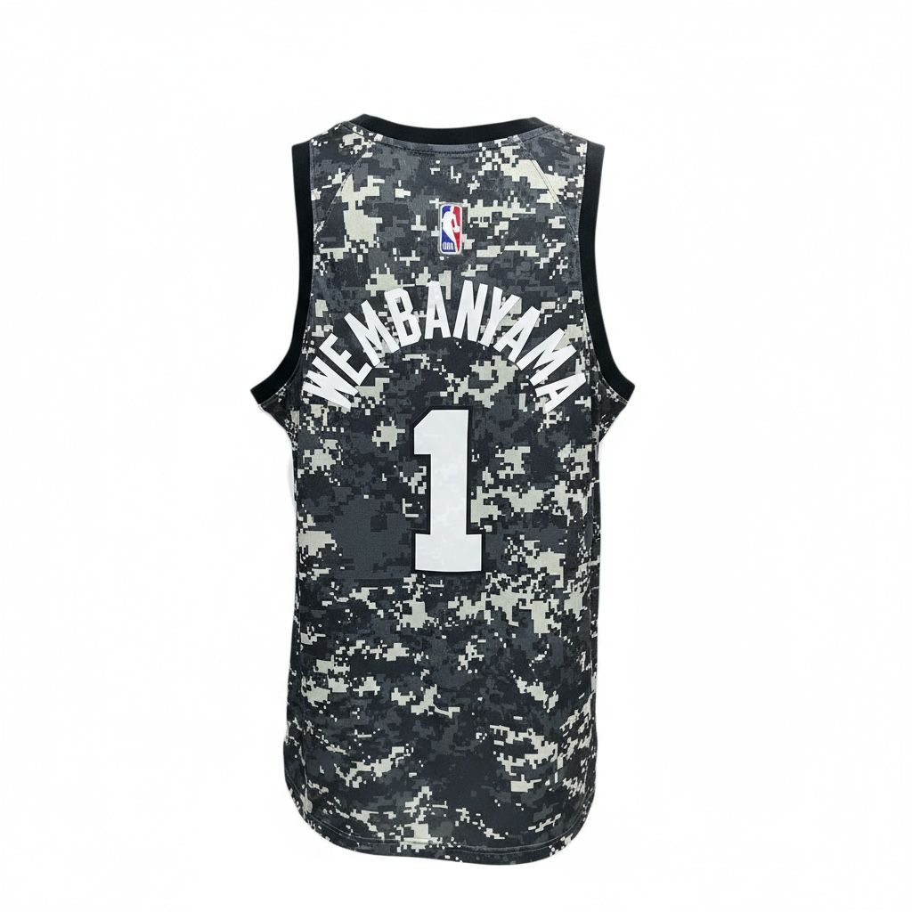 CAMISETA EQUIPO NBA SPURS NEGRA NUMERO 1