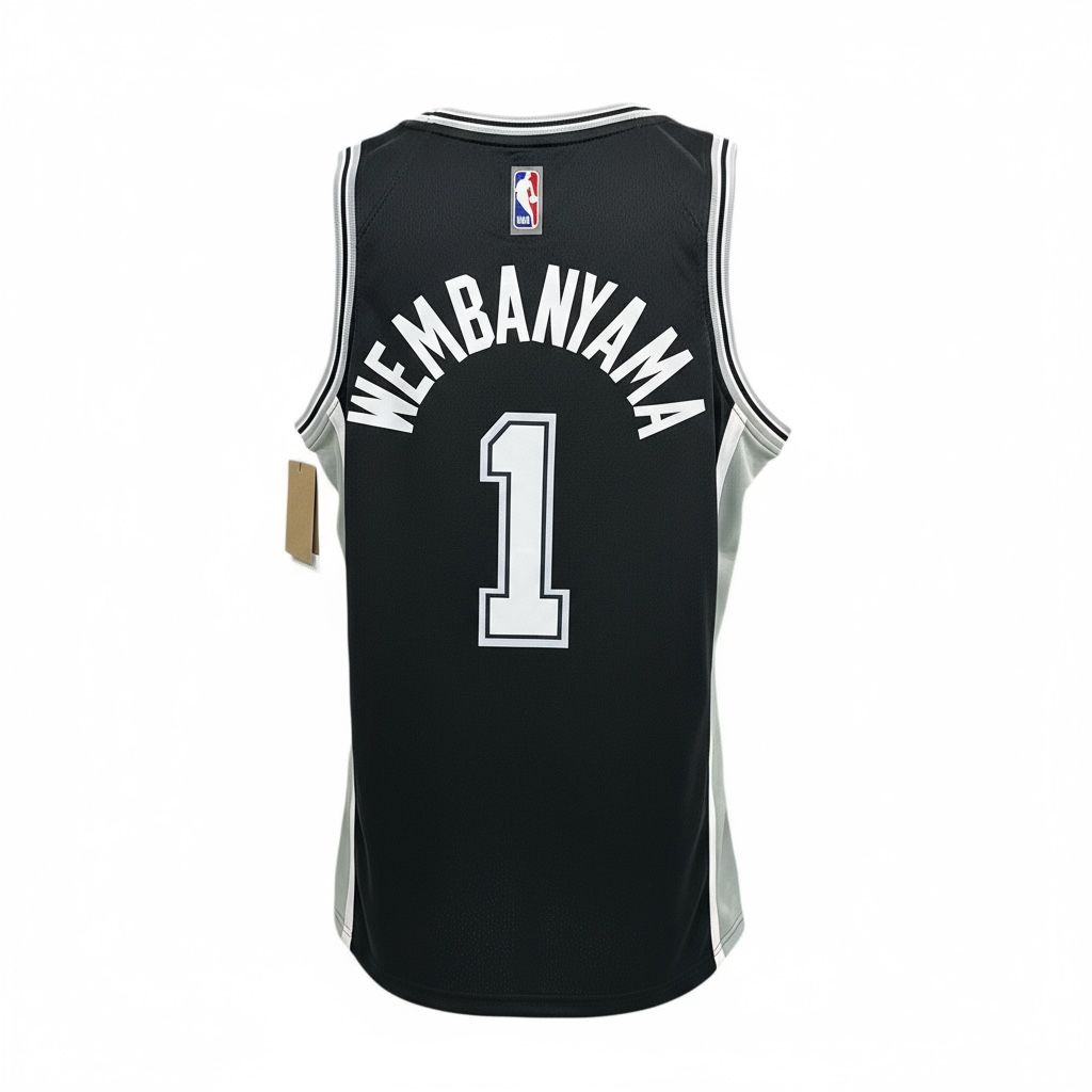 CAMISETA EQUIPO NBA SPURS NEGRA