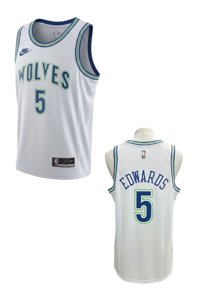 CAMISETA EQUIPO NBA WOLVES BLANCA NUMERO 5