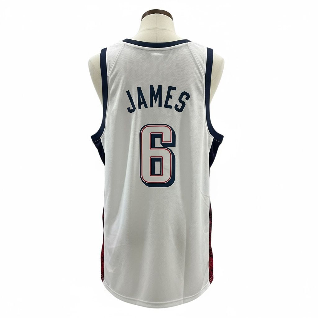 CAMISETA EQUIPO NBA USA BLANCA NUMERO 6