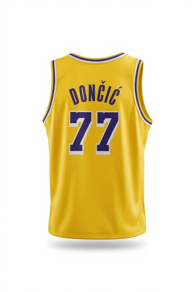 CAMISETA EQUIPO NBA LAKERS AMARILLO NUMERO 77