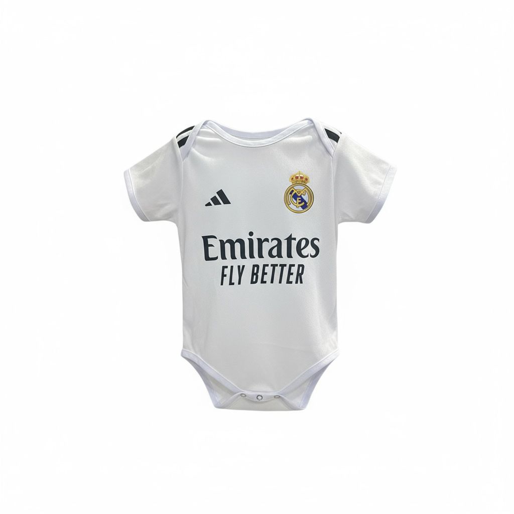 MAMELUCO CUELLO REDONDO EQUIPO SOCCER REAL MADRID BLANCO BEBÉ