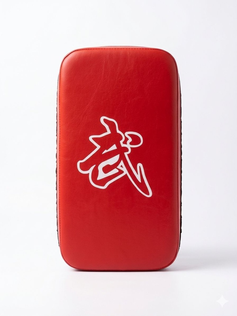 ALMOHADILLA DE PATADA PARA SOSTENER EN MANO RECTANGULAR ROJO CON NEGRO