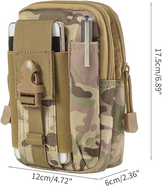 BOLSO TACTICO PARA CINTURON COLOR MOTEADO CAFE
