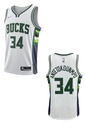 CAMISETA EQUIPO NBA BUCKS BLANCA NUMERO 34