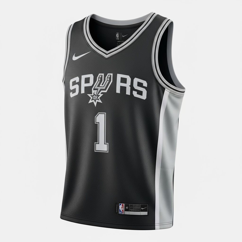 CAMISETA EQUIPO NBA SPURS NEGRA