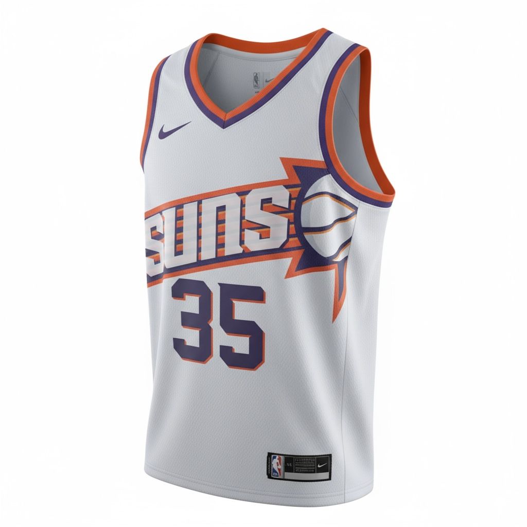 CAMISETA EQUIPO NBA SUNS BLANCA  NUMERO 35
