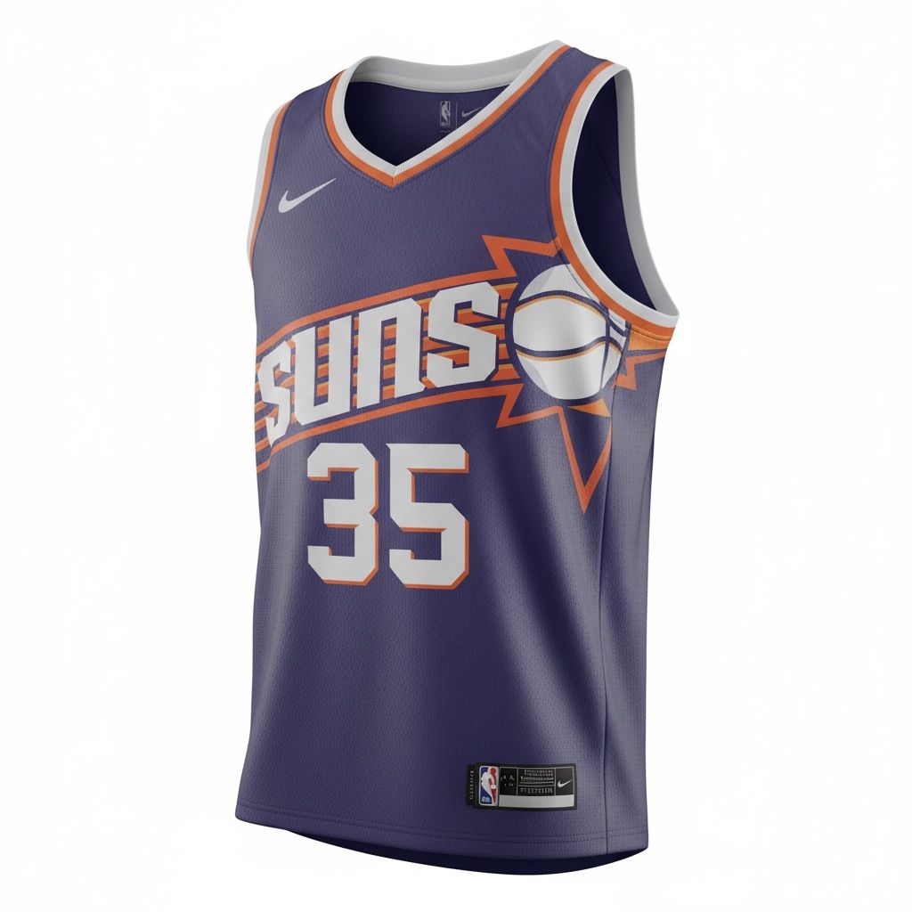 CAMISETA EQUIPO NBA SUNS MORADA NUMERO 35
