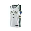 CAMISETA EQUIPO NBA BUCKS BLANCA NUMERO 0