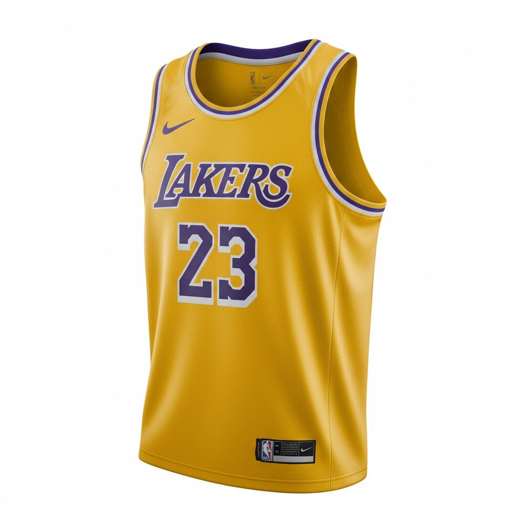 CAMISETA EQUIPO NBA LAKERS AMARILLO NUMERO 23