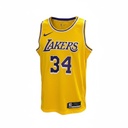 CAMISETA EQUIPO NBA LAKERS AMARILLO NUMERO 34