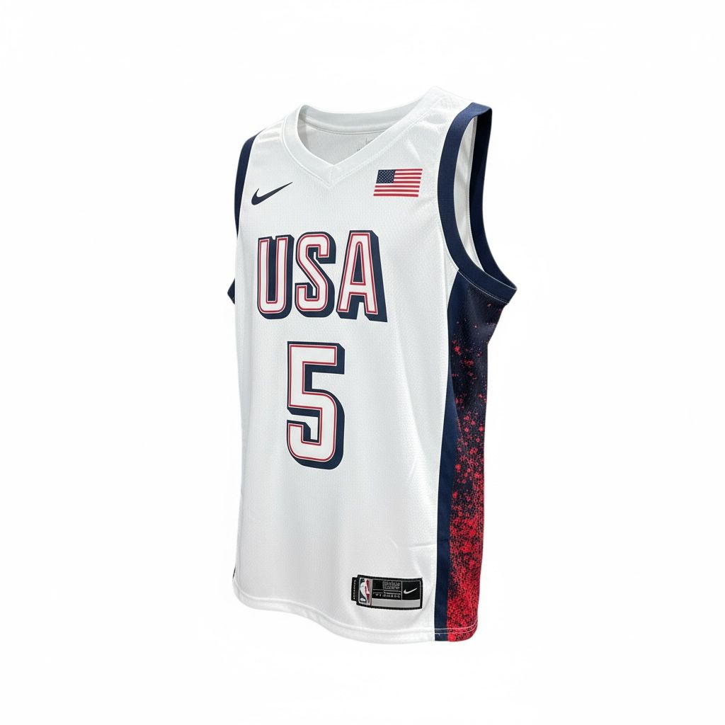CAMISETA EQUIPO NBA USA BLANCA NUMERO 5