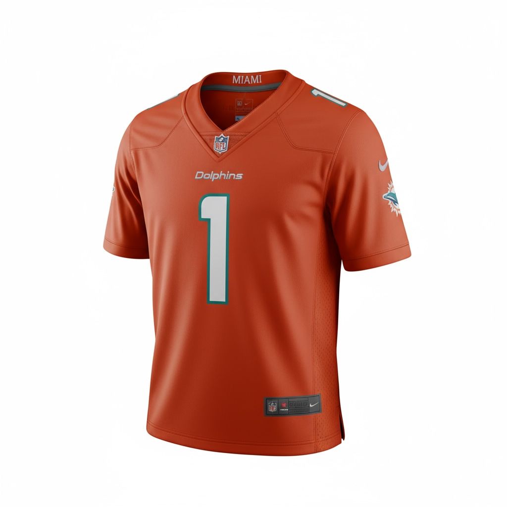 CAMISA EQUIPO NFL  DOLPHINS NARANJA HOMBRE
