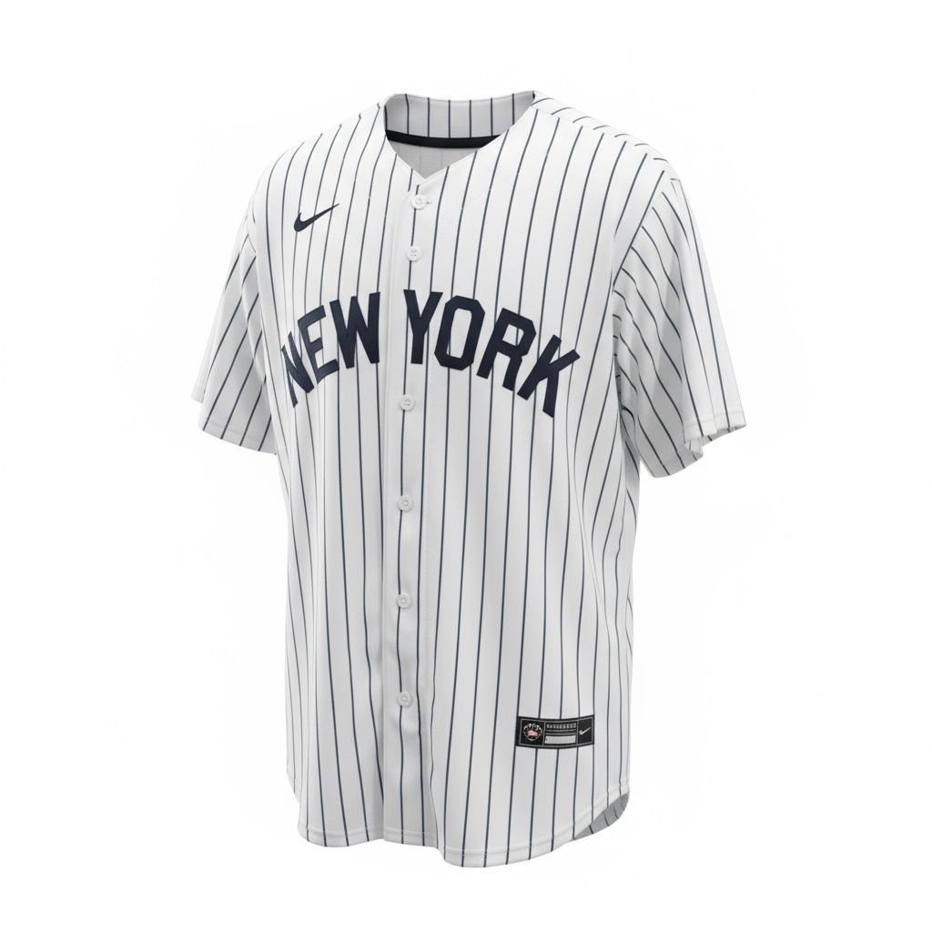 CAMISETA EQUIPO MLB YANKEES RAYADA CELESTE NUMERO 3
