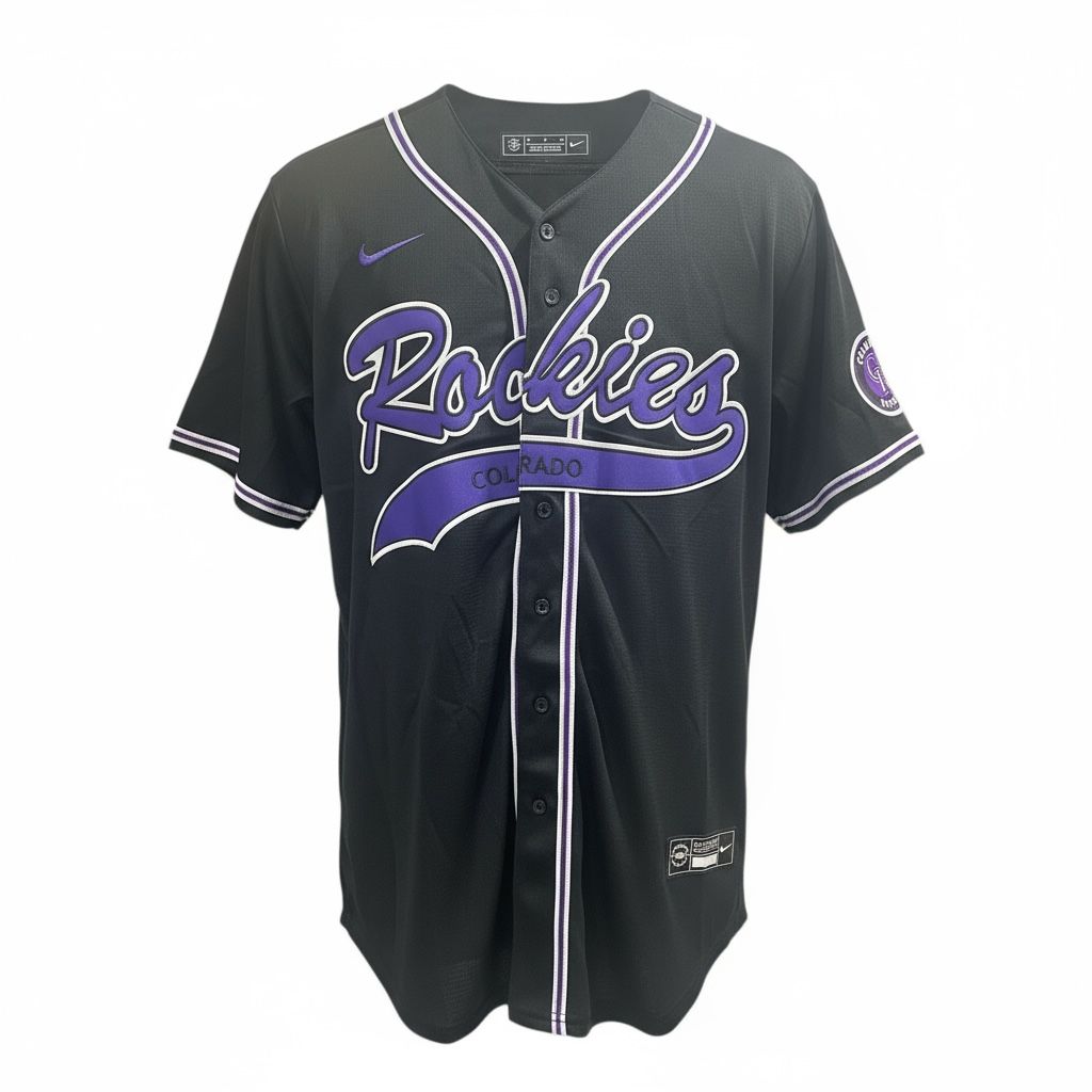 CAMISETA EQUIPO MLB ROCKIES NEGRA