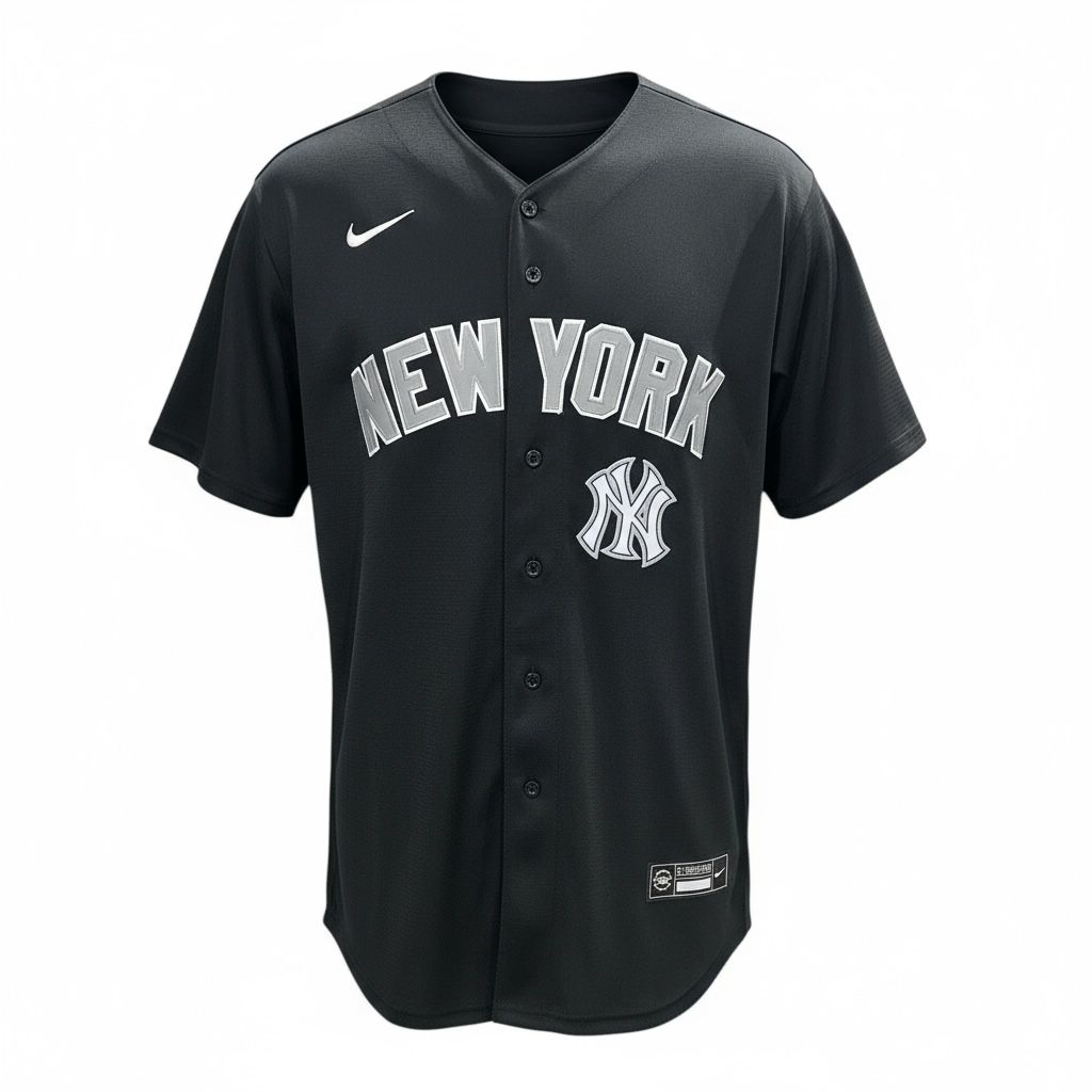CAMISETA EQUIPO MLB YANKEES NEGRA LETRAS ATRAS