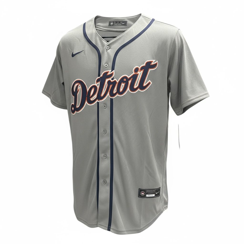 CAMISETA EQUIPO MLB DETROIT GRIS
