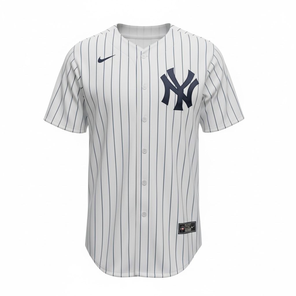 CAMISETA EQUIPO MLB YANKEES RAYADA CELESTE SIN NUMERO