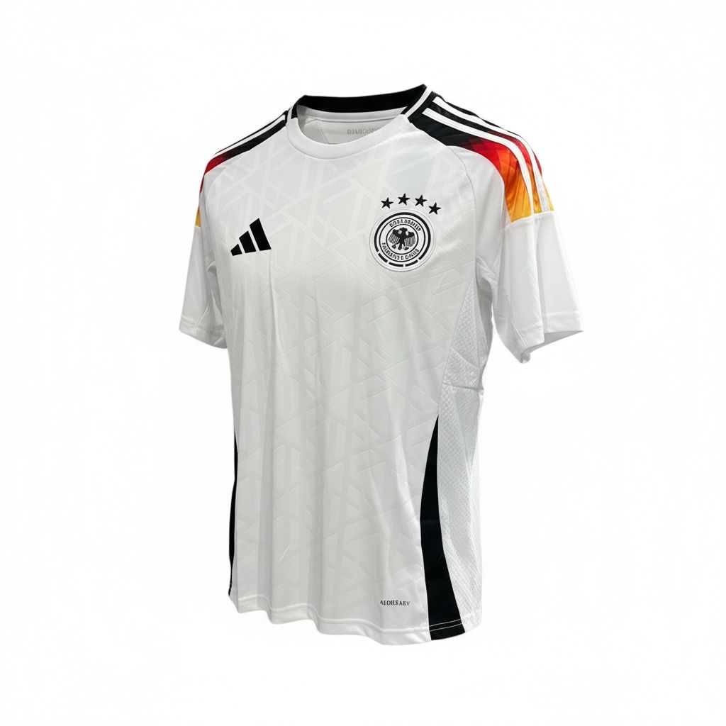 CAMISETA CUELLO REDONDO EQUIPO SOCCER ALEMANIA BLANCA HOMBRE