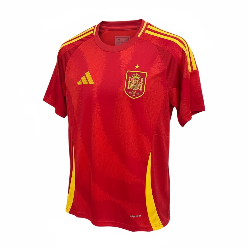 CAMISETA CUELLO REDONDO EQUIPO SOCCER ESPAÑA ROJA HOMBRE