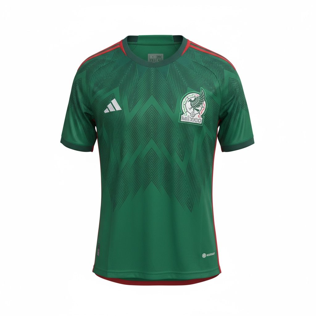 CAMISETA CUELLO REDONDO EQUIPO SOCCER MEXICO VERDE HOMBRE