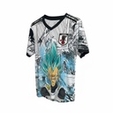 CAMISETA CUELLO REDONDO EQUIPO SOCCER JAPON BLANCA Y NEGRO VEGETA HOMBRE
