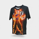 CAMISETA CUELLO REDONDO EQUIPO SOCCER JAPON NEGRA Y ROJA GOKU HOMBRE