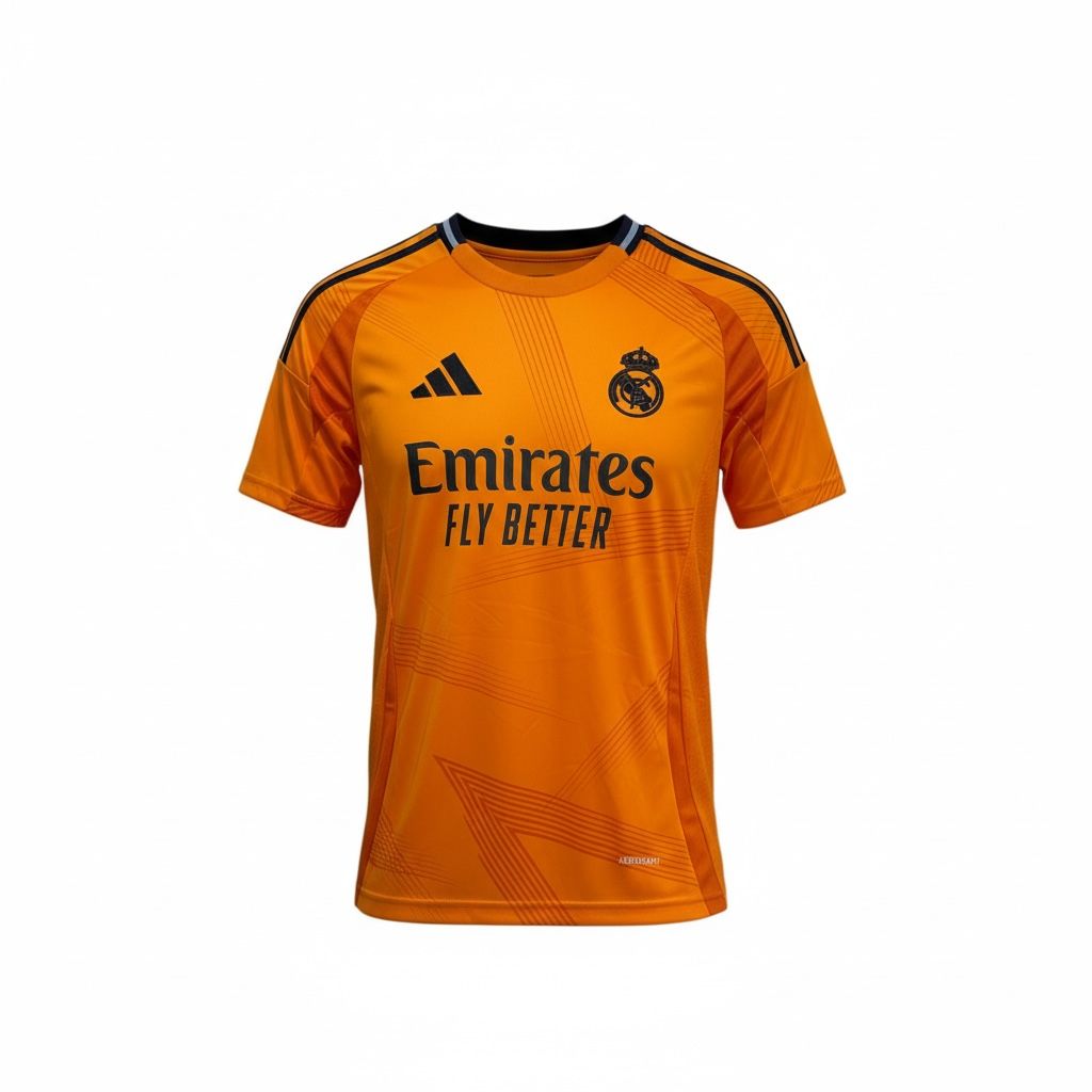 CAMISETA CUELLO REDONDO EQUIPO SOCCER REAL MADRID ANARANJADO HOMBRE